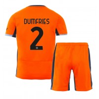 Inter Milan Denzel Dumfries #2 Tretí Detský futbalový dres 2023-24 Krátky Rukáv (+ trenírky)